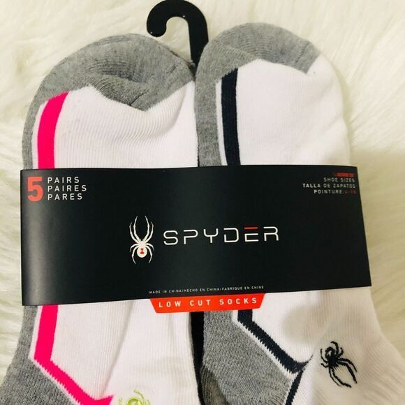Spyder Women's Linear Low Cut Socks 5 Pack White One Size NWT - Picture 4 of 6